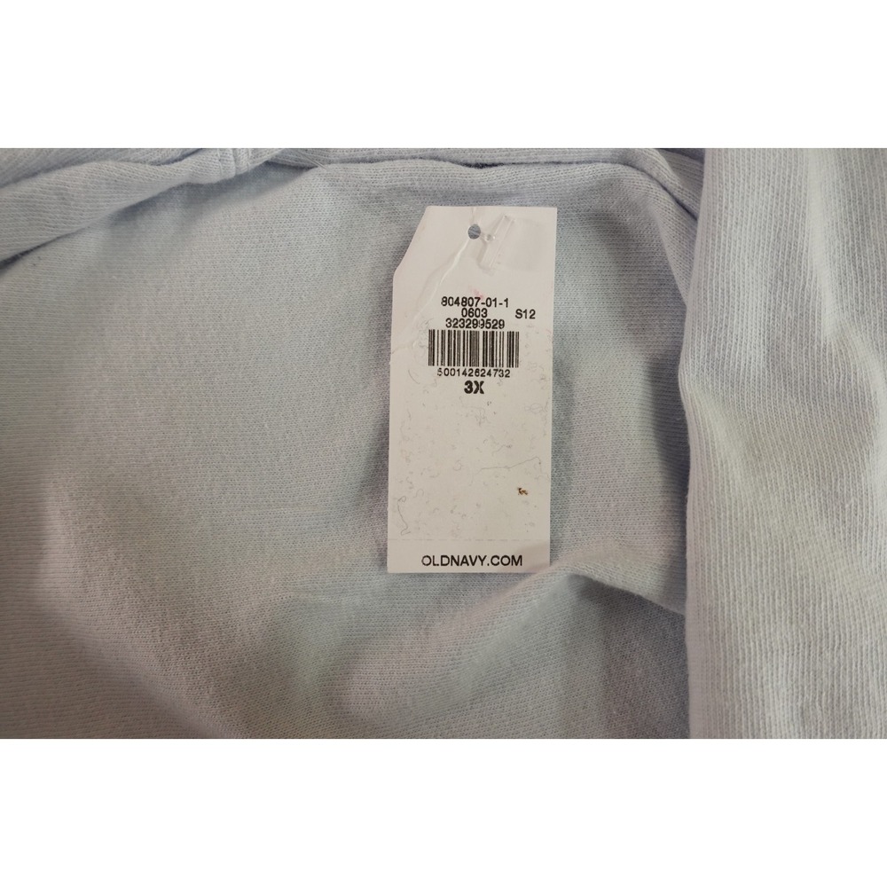 Old Navy Womens 3X Light Blue Oversized Crew Neck Long Sleeve Vintage Tee NWT - Picture 5 of 11